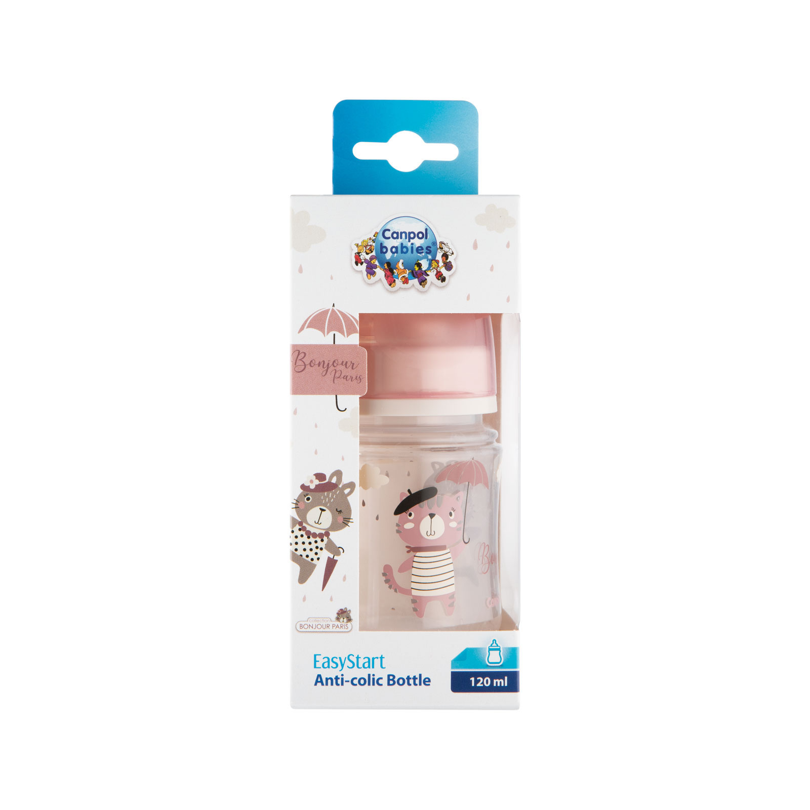 Бутылочка для кормления Canpol babies Bonjour Paris с широким отверстием 240 мл Розовая (35/232_pin) изображение 2