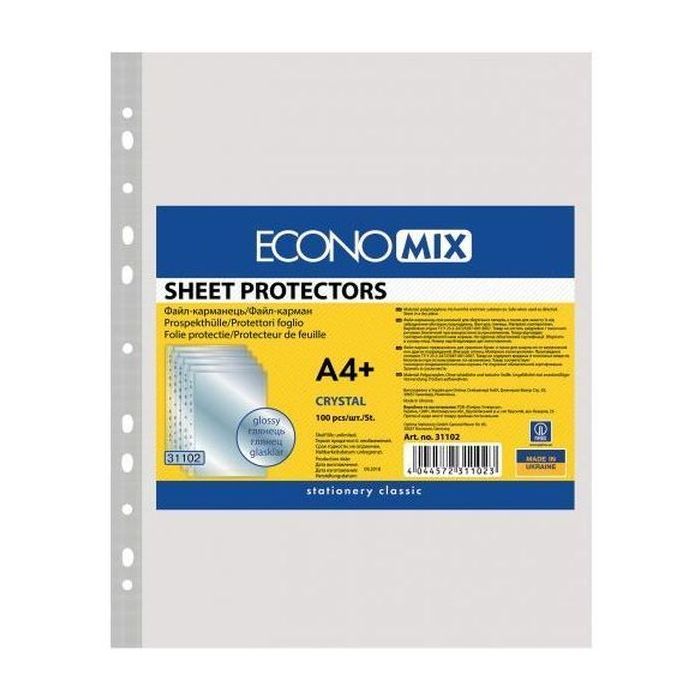 Файл Economix А4+ Crystal глянцевый, 100 штук (E31102)