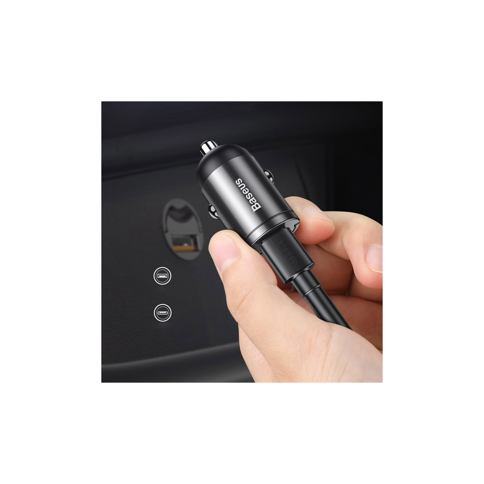 Зарядное устройство Baseus Tiny Star Mini PPS Car Charge USB-A Gray (VCHX-B0G) изображение 8