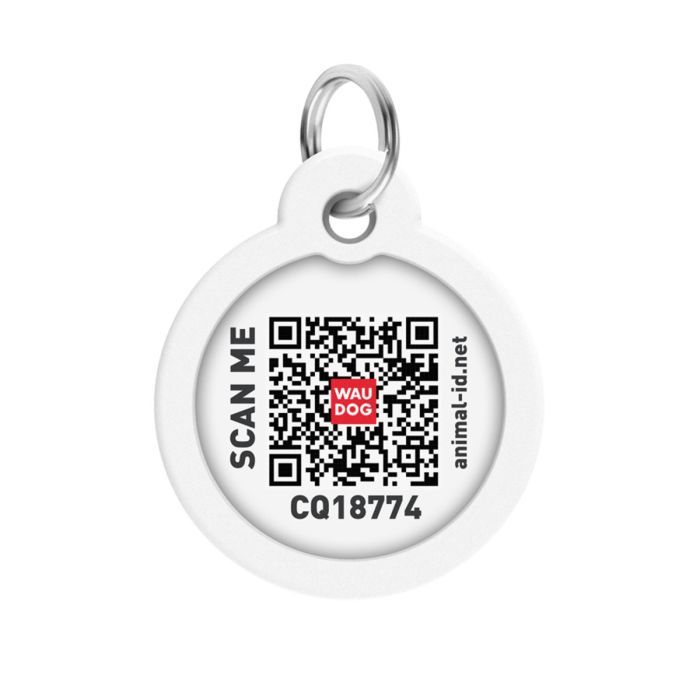 Адресник для тварин WAUDOG Smart ID з QR паспортом "Супергерої логоманія" коло 30 мм (230-1014) зображення 3
