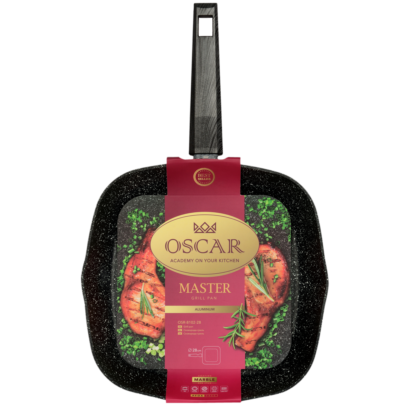 Сковорода Oscar Master Grill 28 см (OSR-8102-28) изображение 3