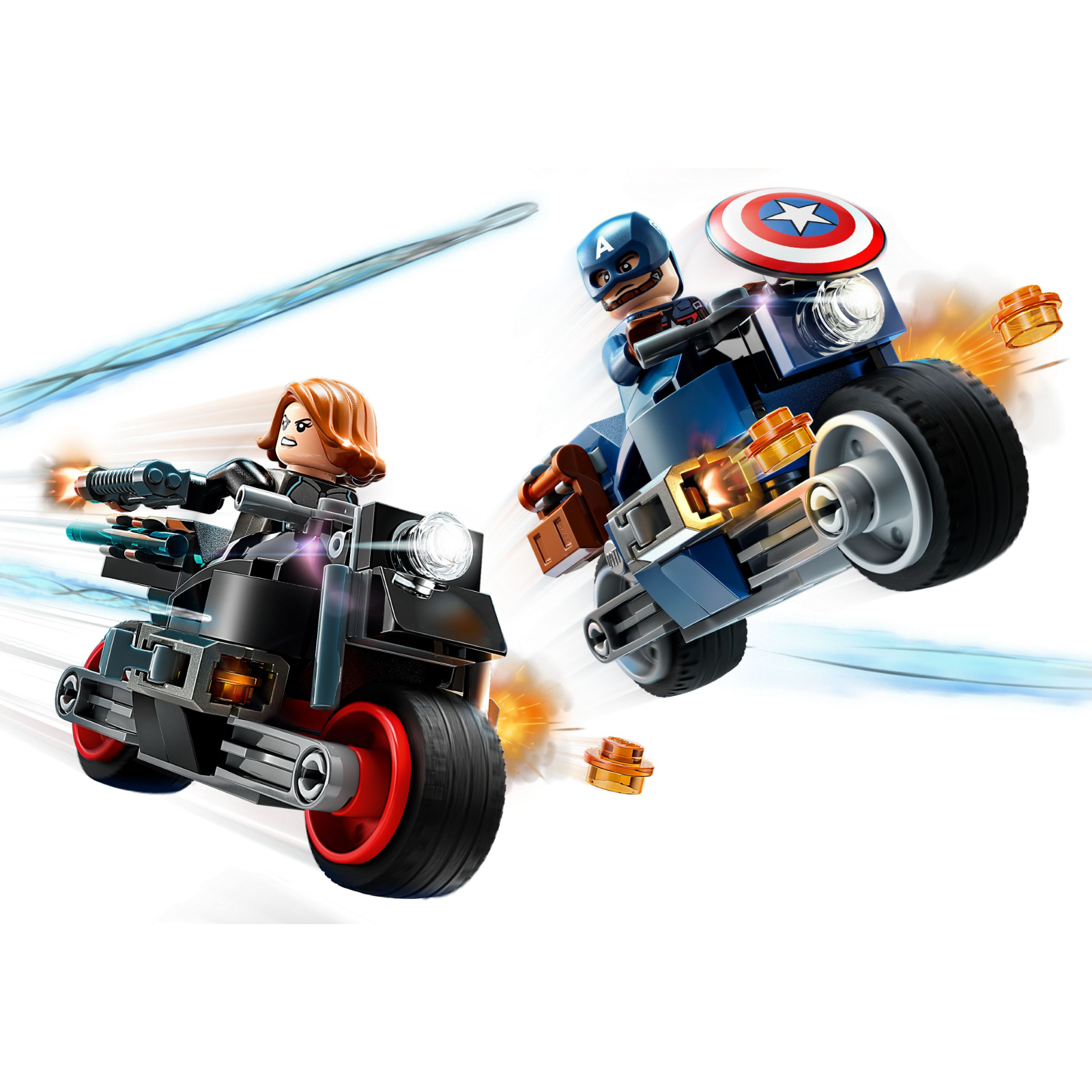 Конструктор LEGO Marvel Мотоцикли Чорної Вдови й Капітана Америка 130 деталей (76260) зображення 3