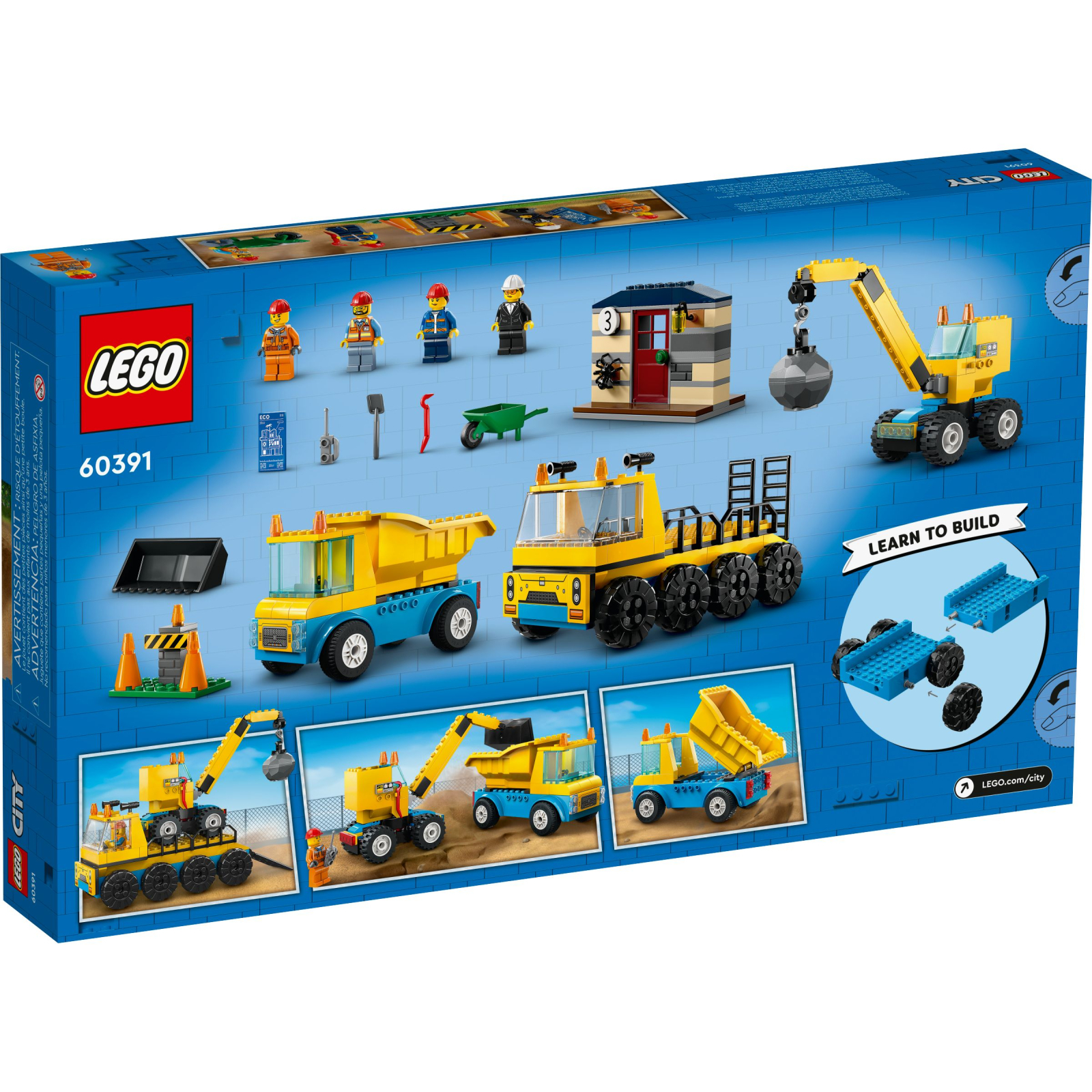 Конструктор LEGO City Будівельна вантажівка й кулястий кран-таран 235 деталей (60391) зображення 9