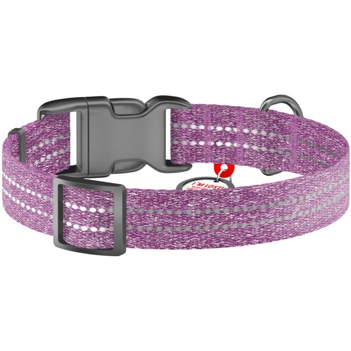 Нашийник для тварин WAUDOG Re-cotton з QR паспортом світловідбивний Ш 15 мм Д 25-35 см салатовий (02865) зображення 2