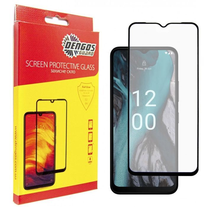 Скло захисне Dengos Full Glue Nokia C22 (black) (TGFG-305)