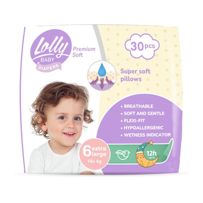 Підгузки Lolly Premium Soft 6 (16+ кг) 30 шт (4820174981068)