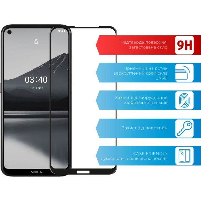 Стекло защитное ACCLAB Full Glue Nokia 3.4 (1283126511516) изображение 2