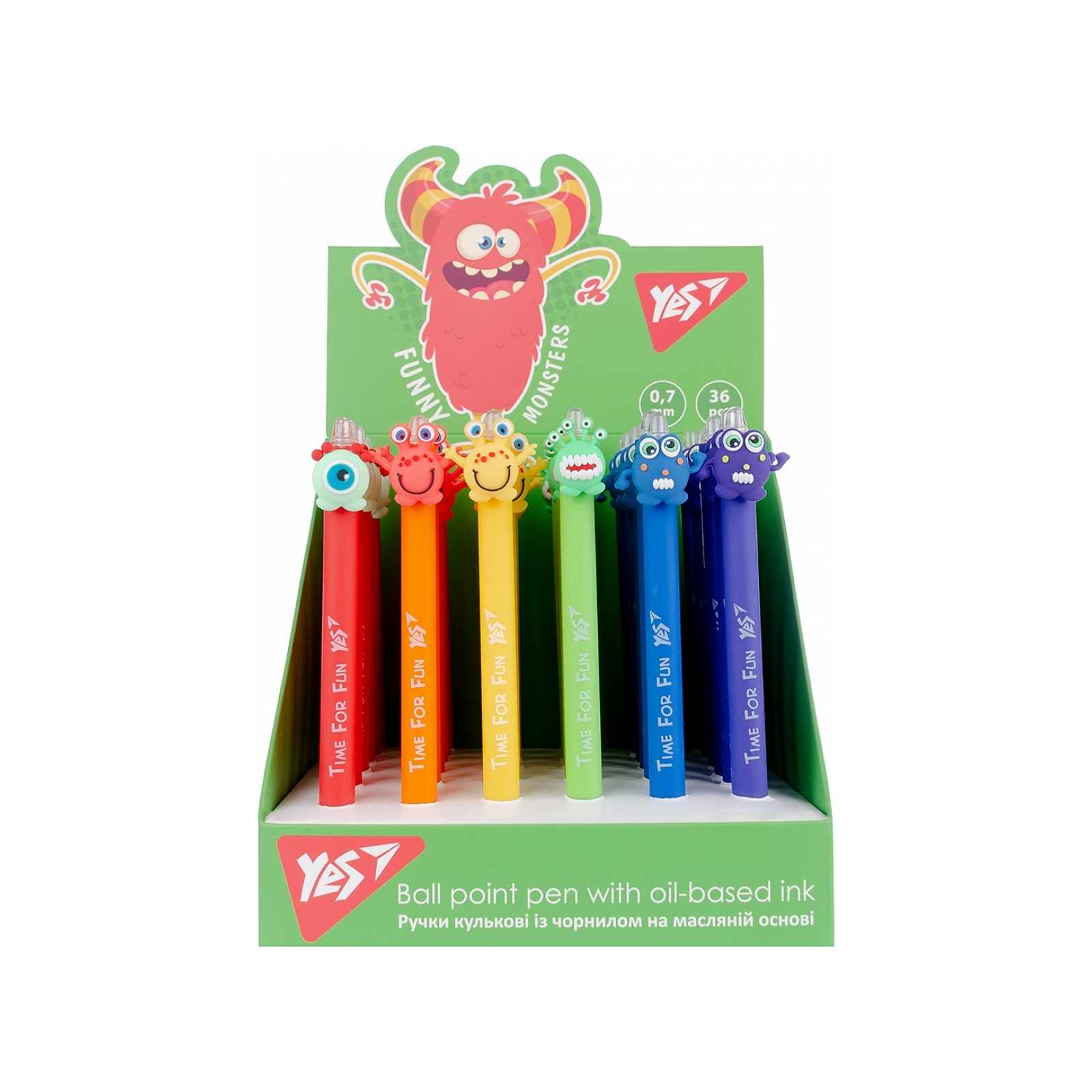 Ручка шариковая Yes Funny monsters автоматическая 0,7 мм синяя (412006) изображение 6