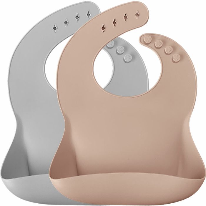 Слинявчик MinikOiOi силіконовий 100% Basics-Bib 2 шт (River Green/Powder Grey) (101020067)