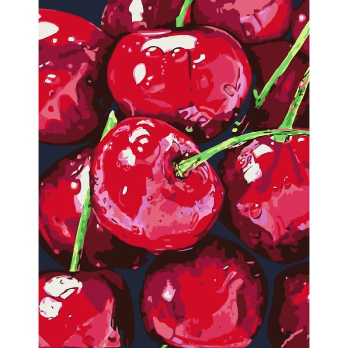 Картина по номерам Rosa Натюрморт. Вишни, 35 х 45 см (4823098531470)