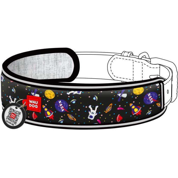 Эргономичные накладки на ошейник WAUDOG Nylon с QR-паспортом NASA XS-S 10-15 мм (2403-0147)