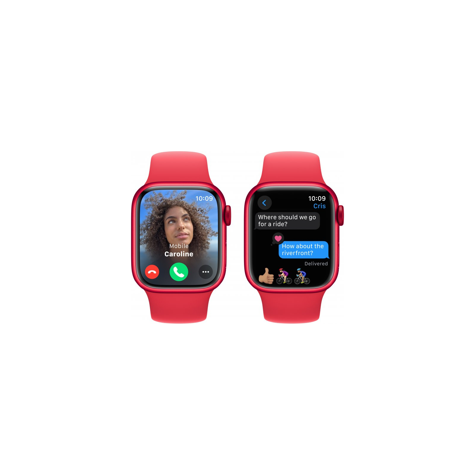 Смарт-годинник Apple Watch Series 9 GPS 41mm (PRODUCT)RED Aluminium Case with (PRODUCT)RED Sport Band - S/M (MRXG3QP/A) зображення 6