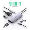 Концентратор Ugreen USB3.0 Type-C to USB 3.0x3/HDMI/VGA/RJ45/SDTF/PD CM179 gray (40873) зображення 2