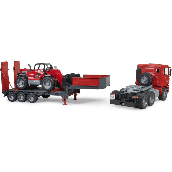 Спецтехника Bruder Тягач MAN TGA с прицепом и телескопический погрузчик Manito (02774) изображение 4