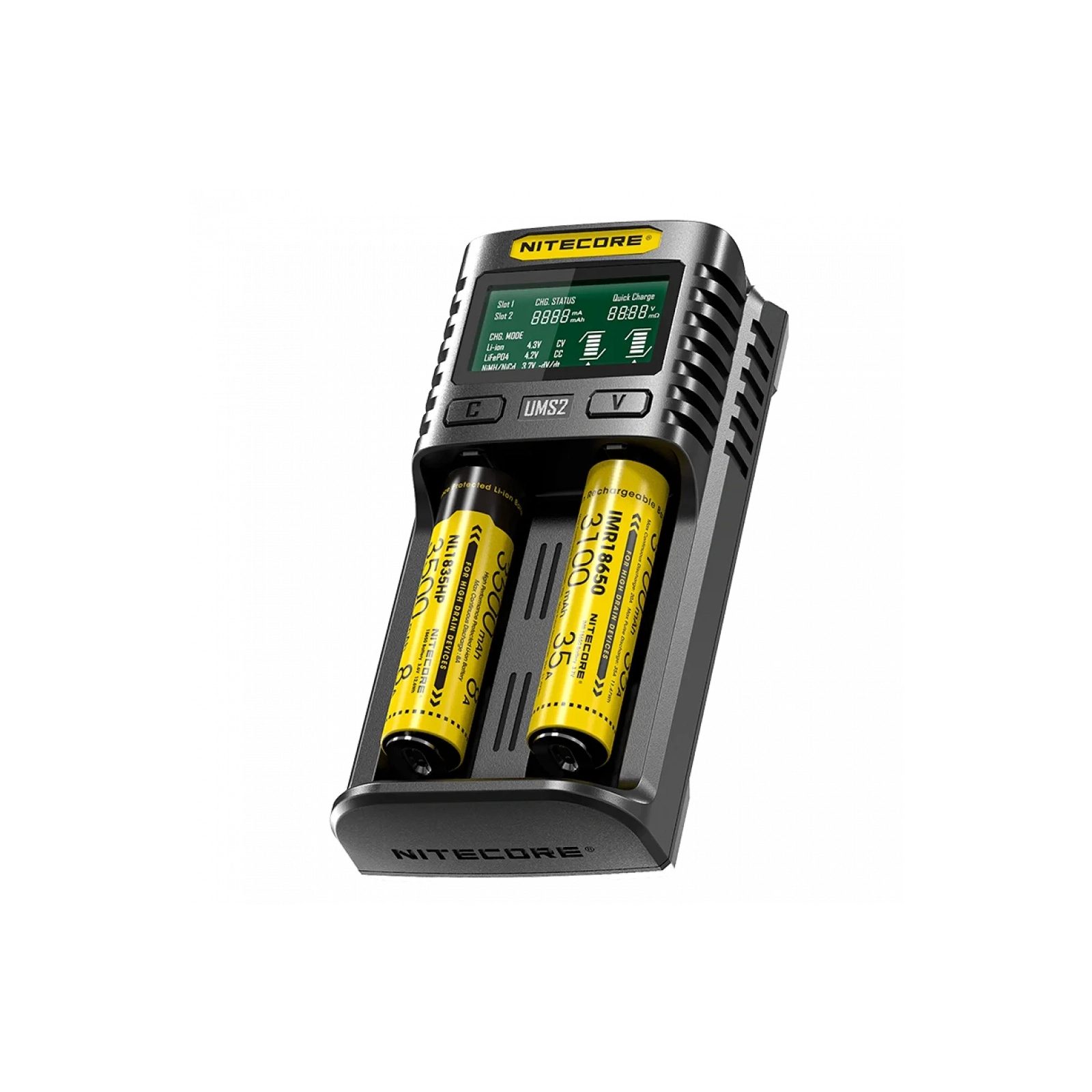 Зарядний пристрій для акумуляторів Nitecore Digicharger UMS2 (2 channels, LCD, Li-ion, IMR, Ni-Mh, Ni-Cd, 4A) (UMS2) зображення 4