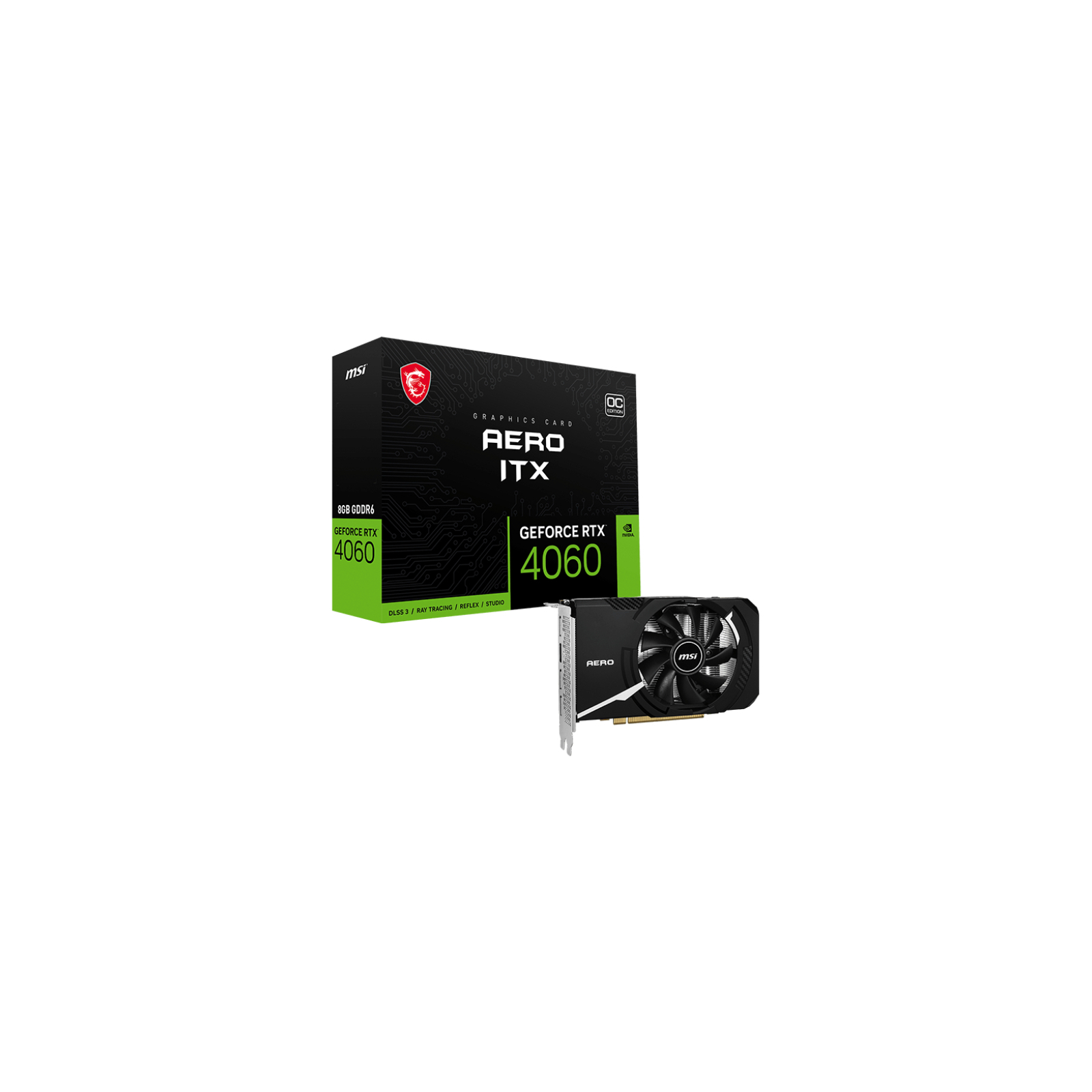 Видеокарта MSI GeForce RTX4060 8Gb AERO ITX OC (RTX 4060 AERO ITX 8G OC) изображение 2