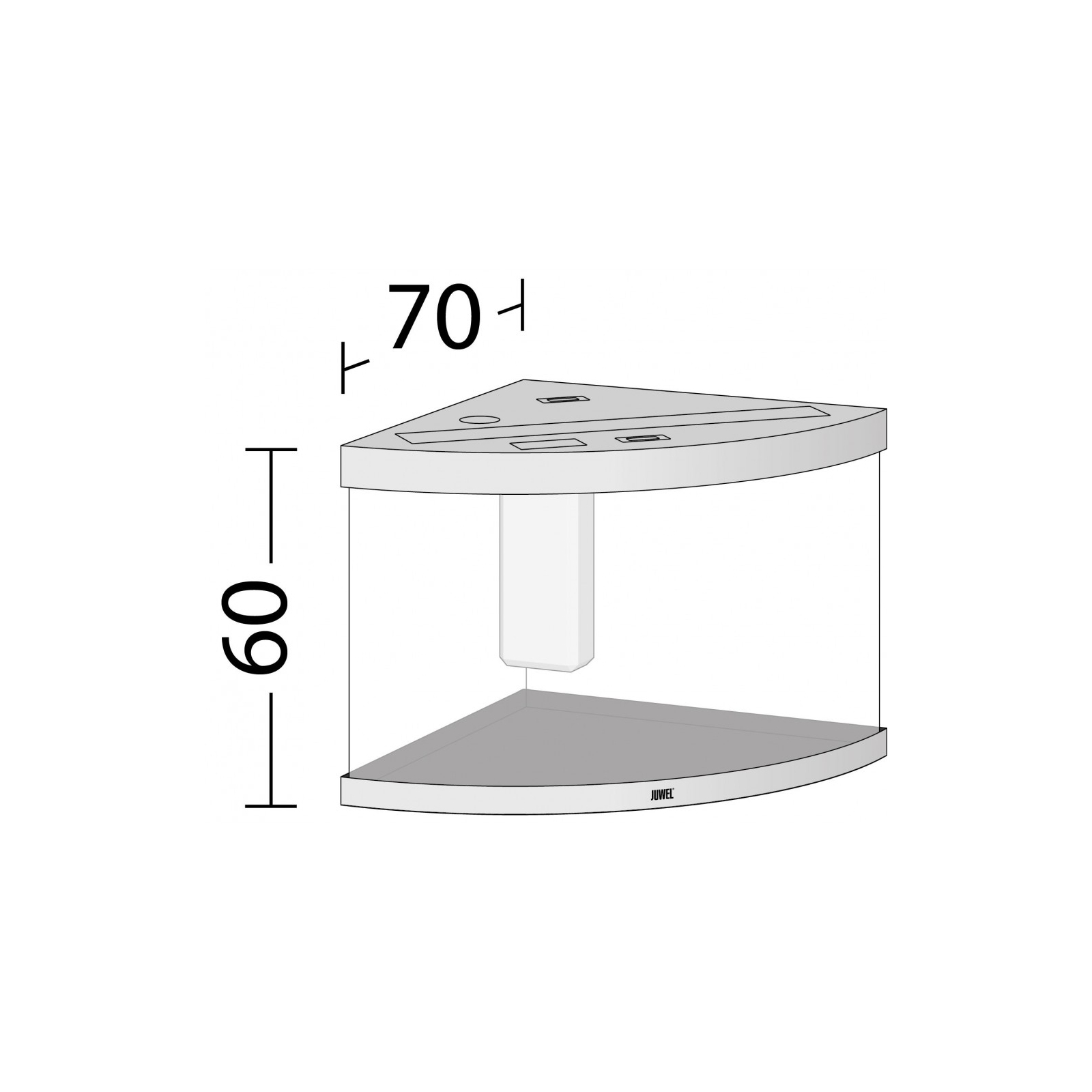 Акваріум Juwel Trigon 190 LED 99x60x70 см 190 л кутовий (білий) (4022573164503) зображення 3