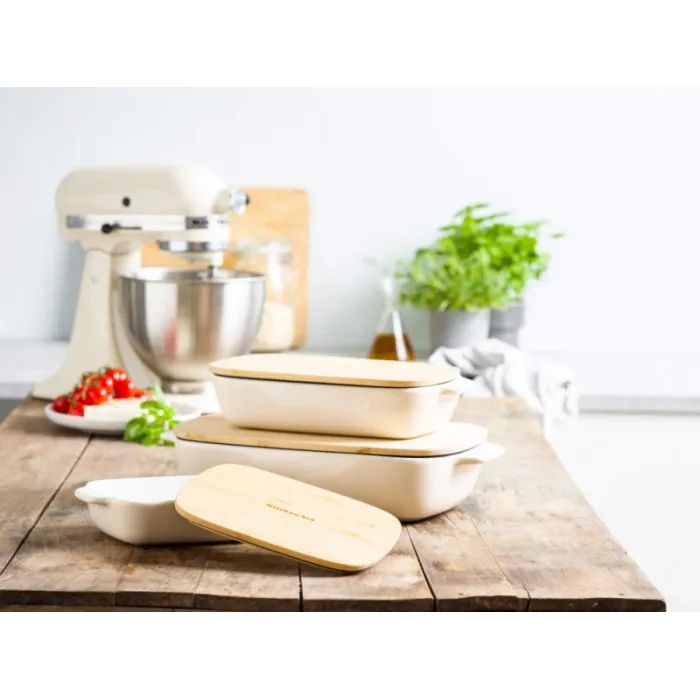 Форма для выпечки KitchenAid з кришкою керамогранітна 0,9 л Кремова (CC006105-001) изображение 5