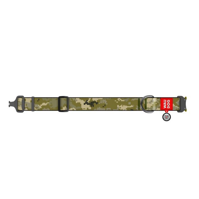 Ошейник для животных WAUDOG Nylon с QR-паспортом "Милитари" металлический фастекс XXL (289-4026) изображение 2