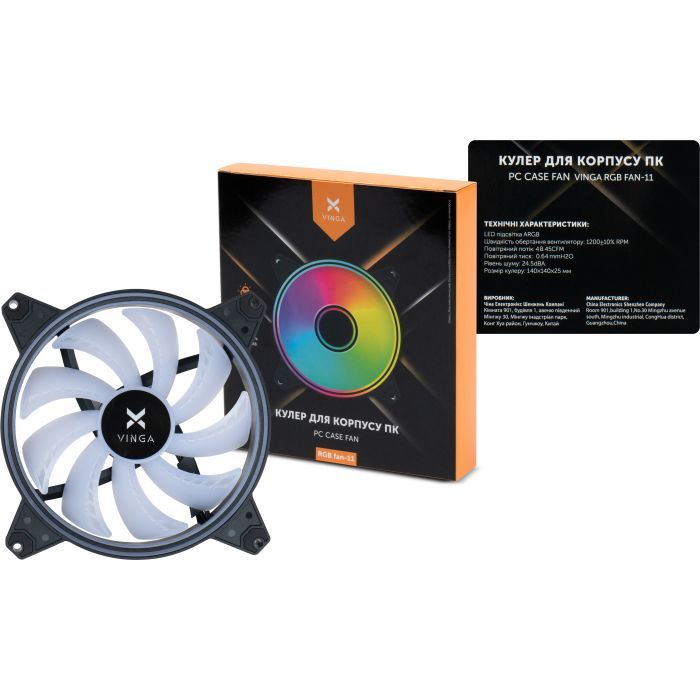 Кулер для корпуса Vinga RGB fan-11 изображение 5