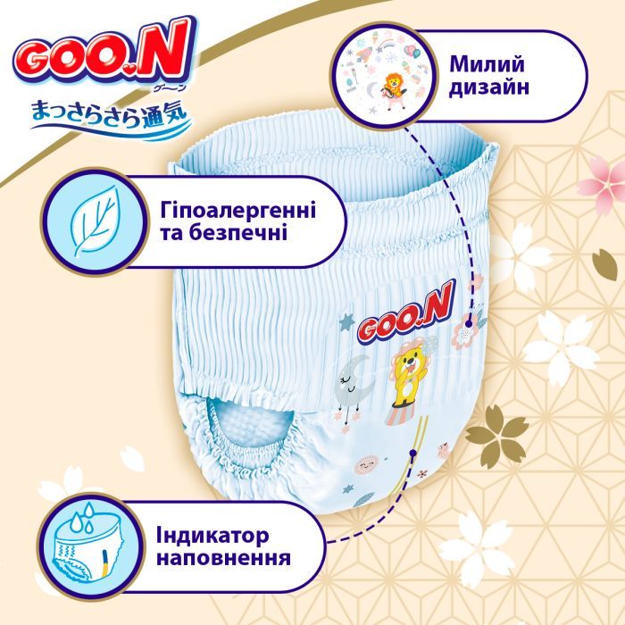 Подгузники GOO.N Premium Soft Трусики 12-17 кг Размер 5 XL 36 шт (F1010101-158) изображение 5