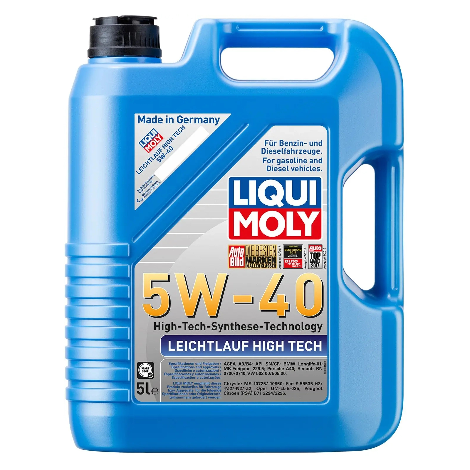Моторное масло Liqui Moly LEICHTLAUF HIGH TECH 5W-40 5л (8029)