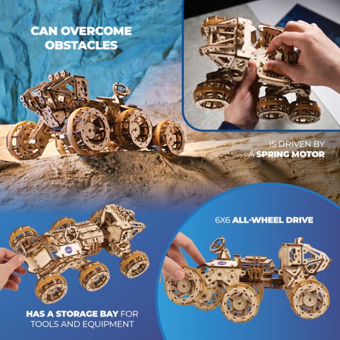 Конструктор Ugears механічний Пілотований марсохід (70206) зображення 12