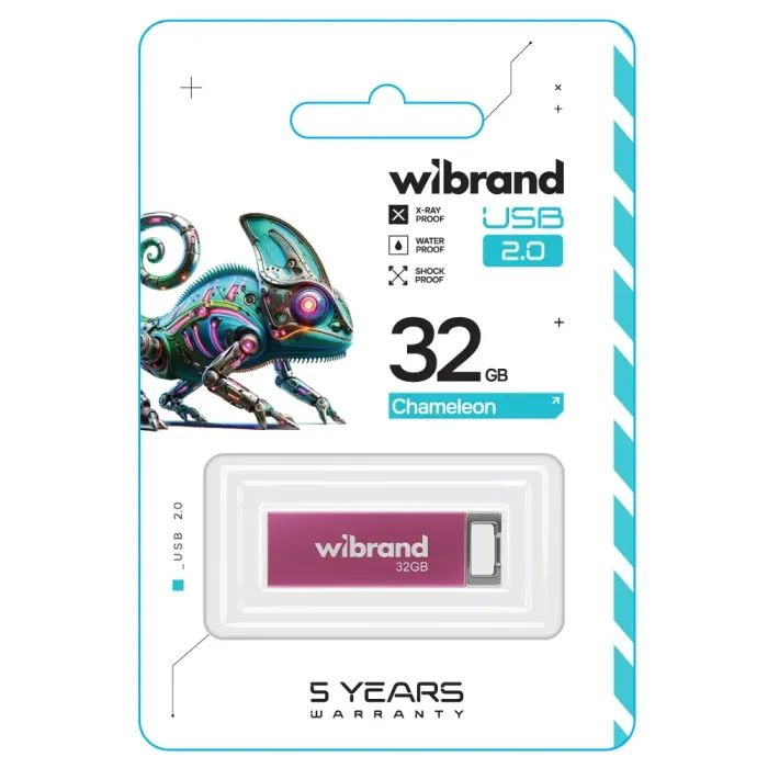 USB флеш накопичувач Wibrand 32GB Chameleon Black USB 2.0 (WI2.0/CH32U6B) зображення 2