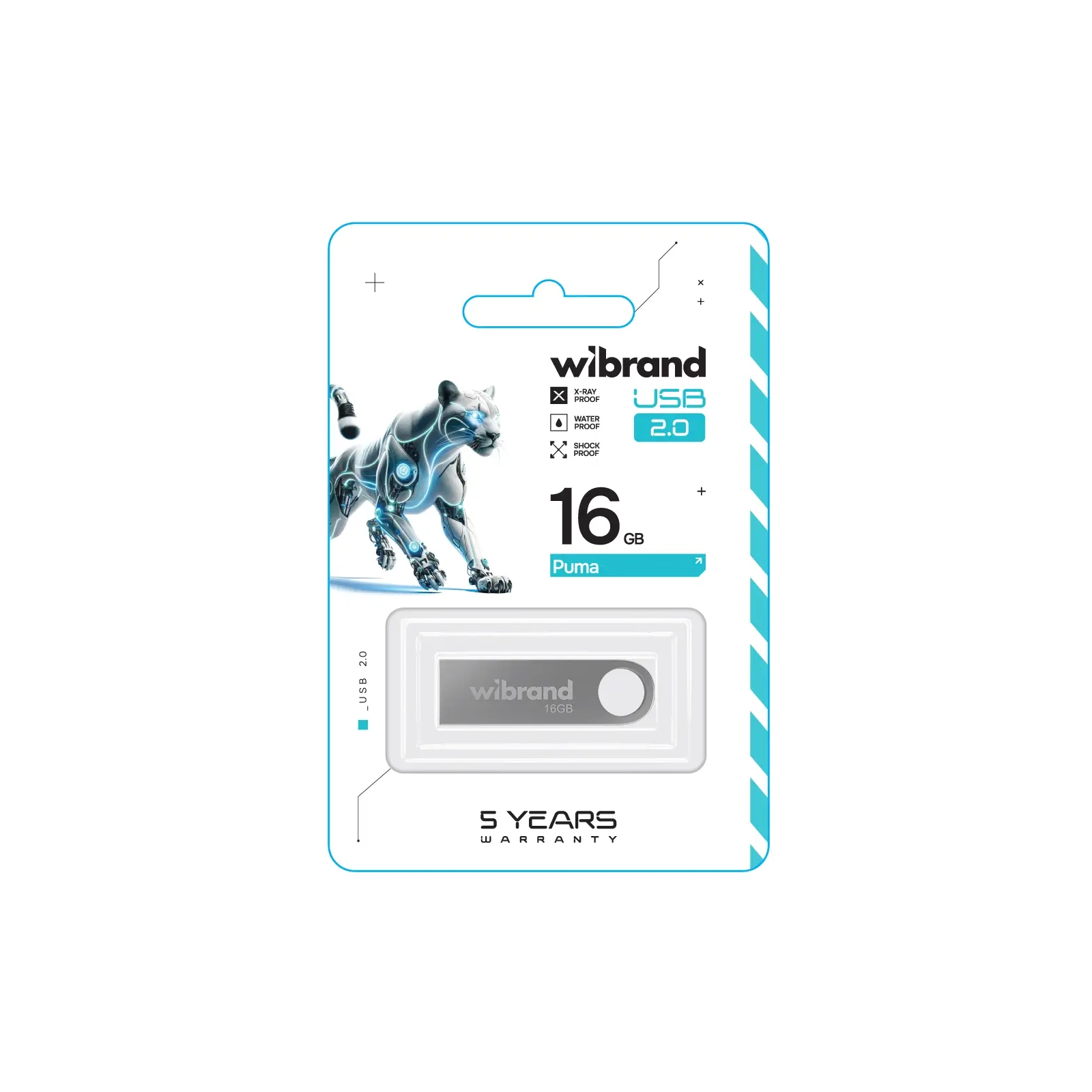 USB флеш накопитель Wibrand 8GB Puma Silver USB 2.0 (WI2.0/PU8U1S) изображение 2