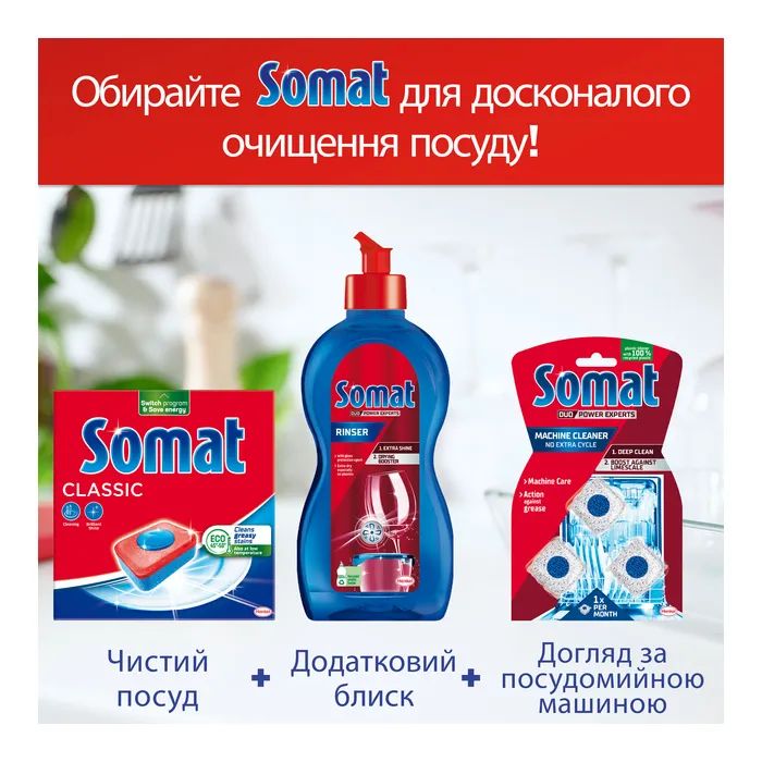 Таблетки для посудомоечных машин Somat Classic Power 95+95 шт. (9000101821406) изображение 6