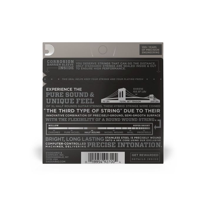 Струны для гитары D'Addario XL Half Rounds Regular Light (10-46) (EHR310) изображение 3