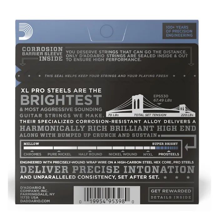 Струни для гітари D'Addario XL ProSteels Extra Super Light (8-38) (EPS530) зображення 3