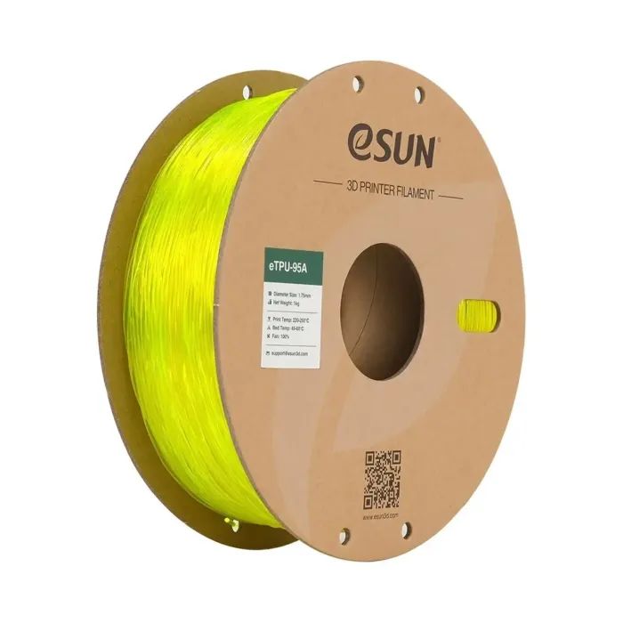 Пластик для 3D-принтера eSUN eTPU-95A 1kg, 1.75mm, yellow transparent (ETPU-95A175GY1)