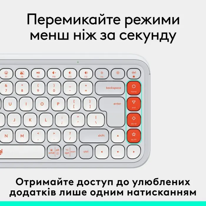 Клавиатура Logitech POP Icon Keys Bluetooth UA Off-White (920-013072) изображение 5