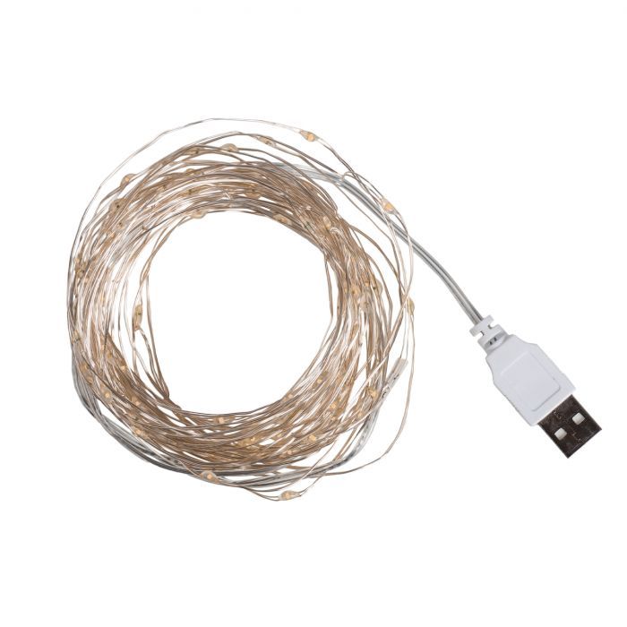 Гірлянда YES! Fun Нитка на мідному дроті 100 LED Холодно-біла 10 м Статична USB (975036) зображення 2