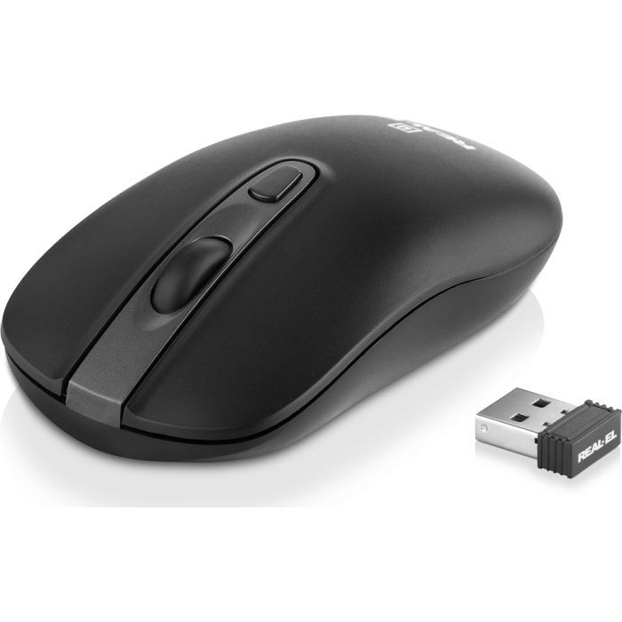 Мышка REAL-EL RM-350W Wireless Black/Gray (EL123200043)