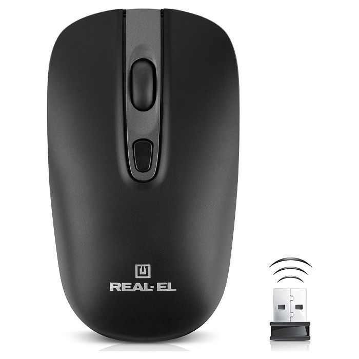 Мышка REAL-EL RM-350W Wireless Black/Gray (EL123200043) изображение 2