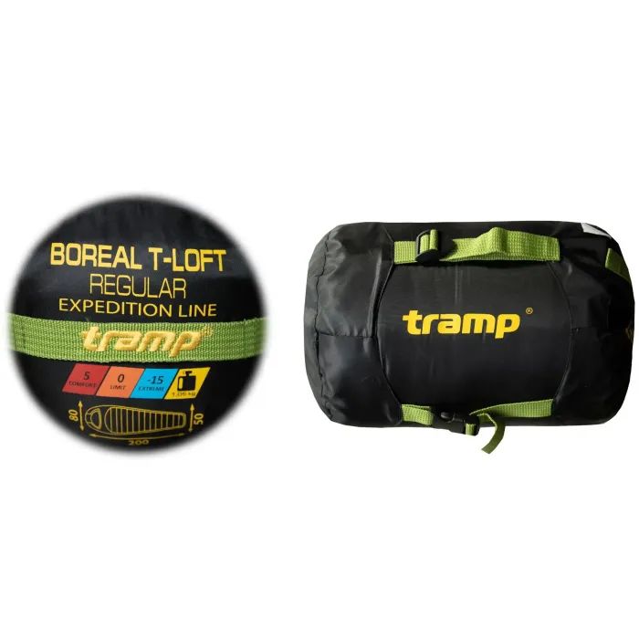 Спальный мешок Tramp Boreal Long кокон лівий green/grey (UTRS-095L-L) изображение 12