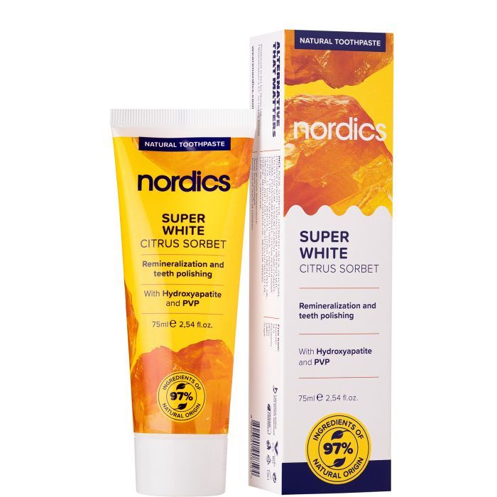 Зубная паста Nordics Cosmos Organic Super White 75 мл (3800500324555/3800501908594)