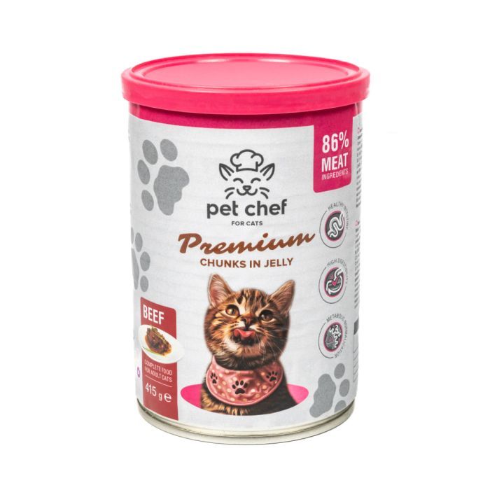 Вологий корм для кішок Pet Chef З яловичиною 415 г (4820255193588)