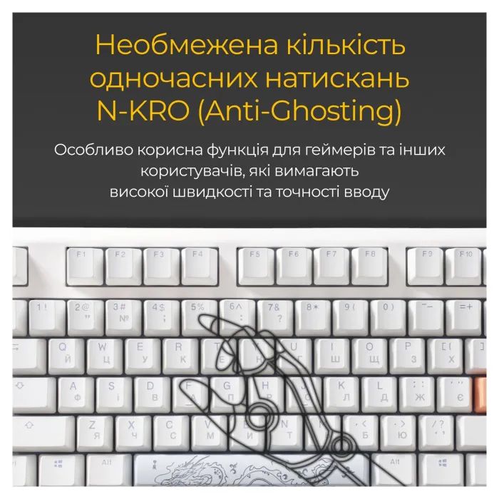 Клавиатура Ducky One 3 TKL Cherry MX Brown RGB UA USB White (DKON2187ST-BUAPXPWWWSC1) изображение 9