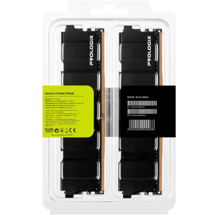 Модуль памяти для компьютера DDR5 32GB (2x16GB) 5600 MHz Black Prologix (PRO32GB5600B5K) изображение 7