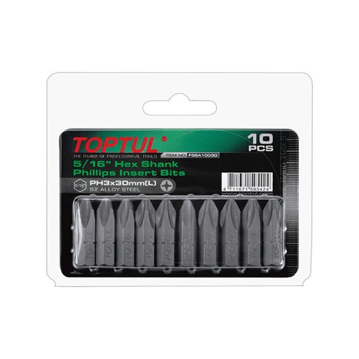 Набір біт Toptul 5/16" L30мм PH3 10шт. (FSBA1003G)