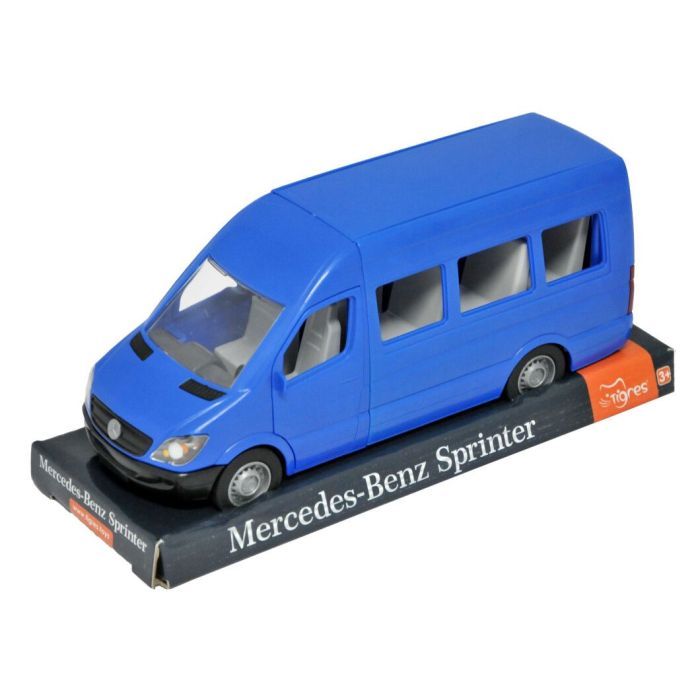 Машина Tigres Mercedes-Benz Sprinter пассажирский (синий) на планшетке (39706)