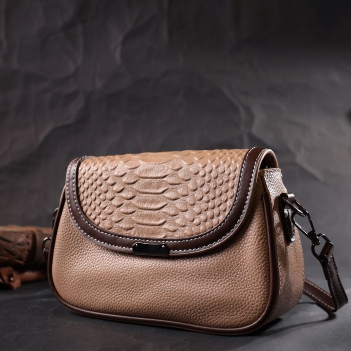 Сумка Vintage З натуральної шкіри Бежева (22373) зображення 9