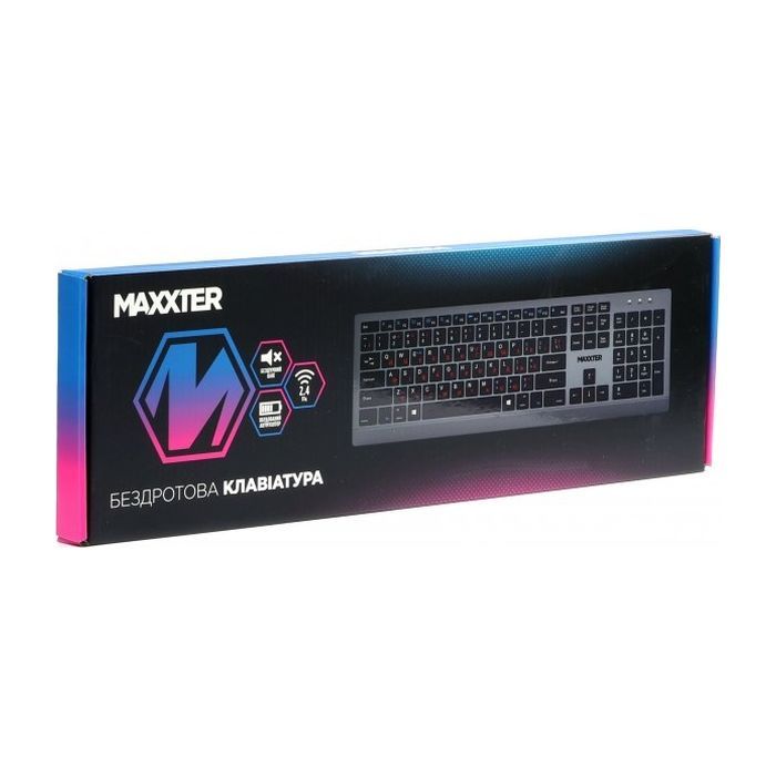 Клавиатура Maxxter KBW-01G-UA Wireless UA Gray (KBW-01G-UA) изображение 4