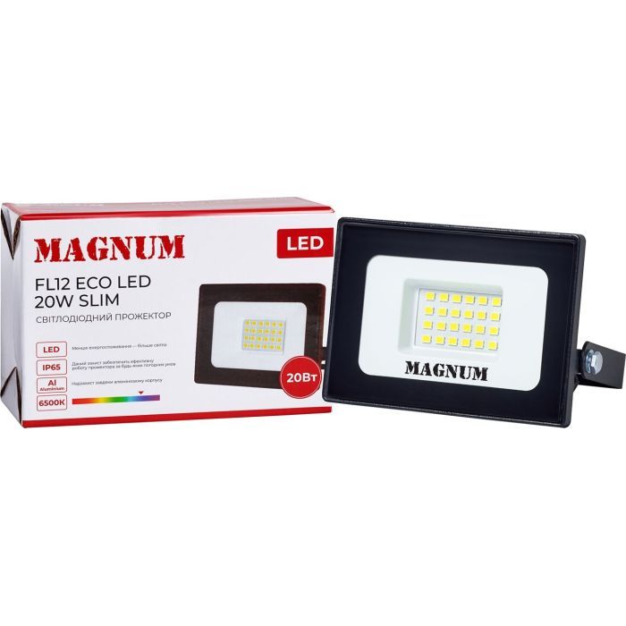 Прожектор MAGNUM FL12 ECO LED 20Вт slim 6500К IP65 (90022011) изображение 4