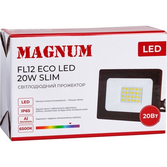 Прожектор MAGNUM FL12 ECO LED 20Вт slim 6500К IP65 (90022011) изображение 5