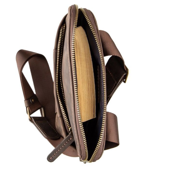 Сумка Shvigel Из винтажной кожи Коричневая (11180) изображение 6