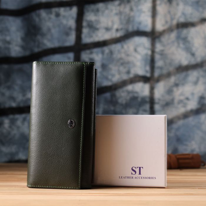 Кошелек ST Leather Из натуральной кожи Зеленый (23068) изображение 11